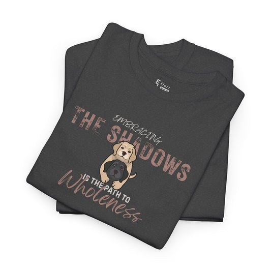 Heavy Cotton Tee — Labrador Dog "Embracing The Shadows" Graphic T-Shirt