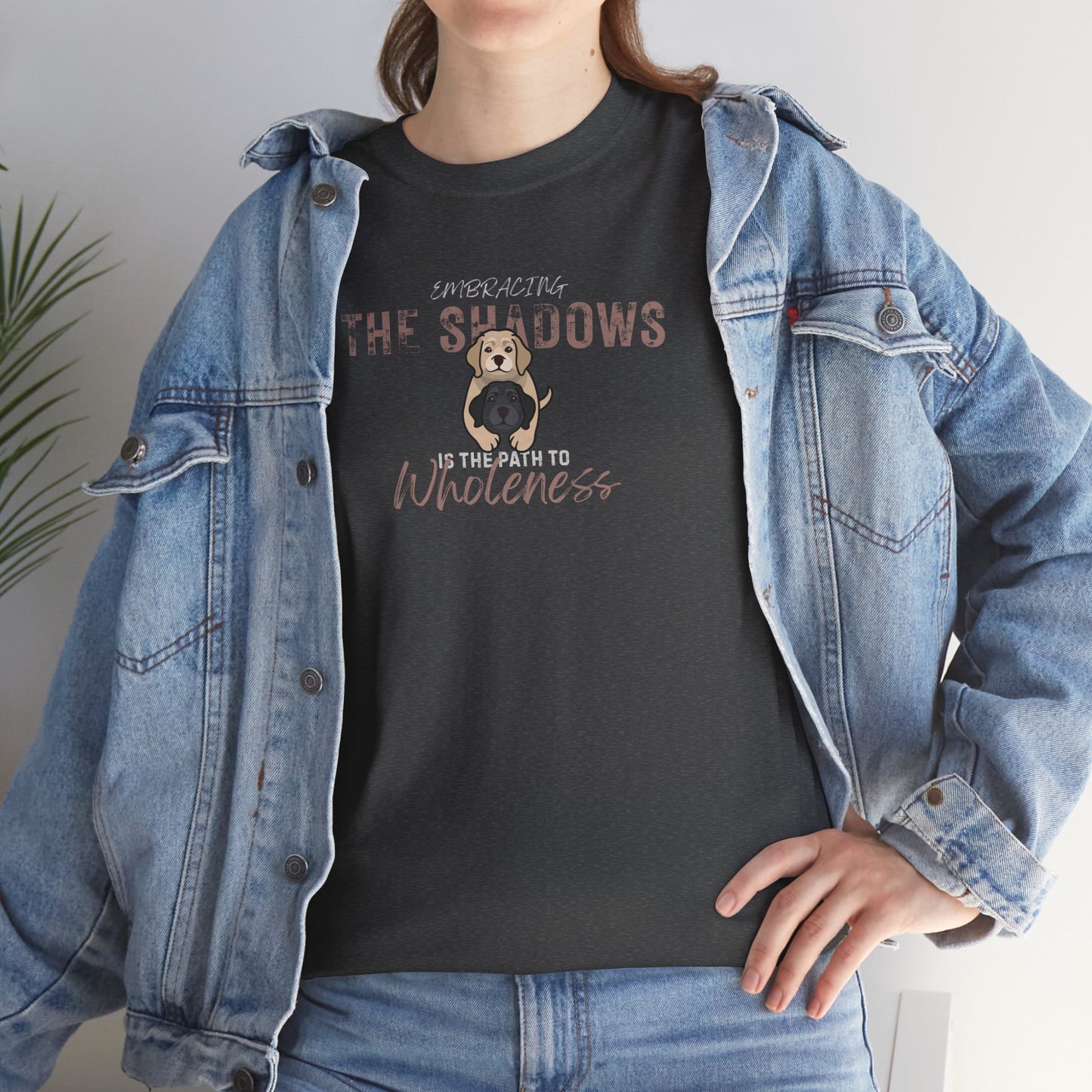 Heavy Cotton Tee — Labrador Dog "Embracing The Shadows" Graphic T-Shirt