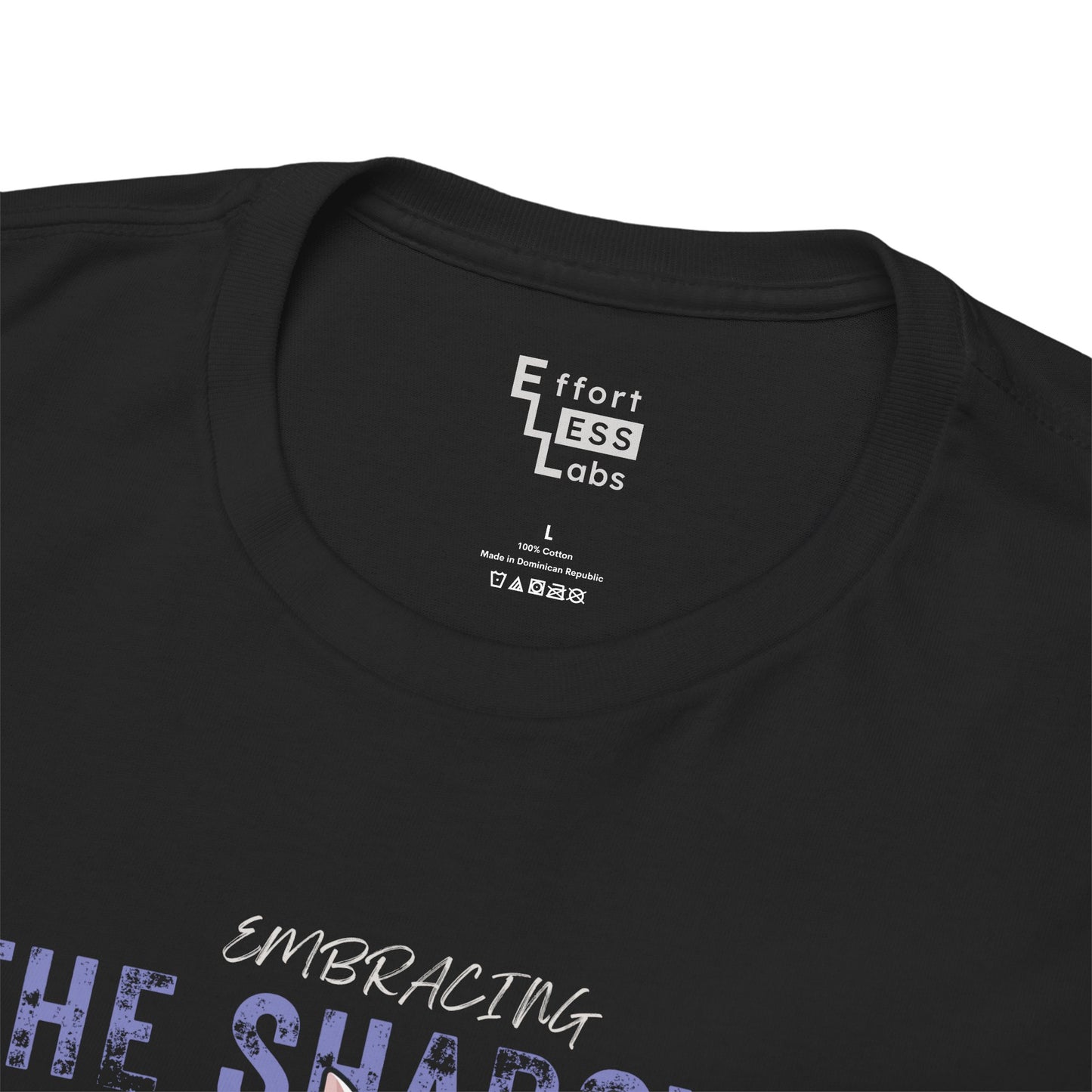 Heavy Cotton Tee — Cat "Embracing The Shadows" Graphic T-Shirt
