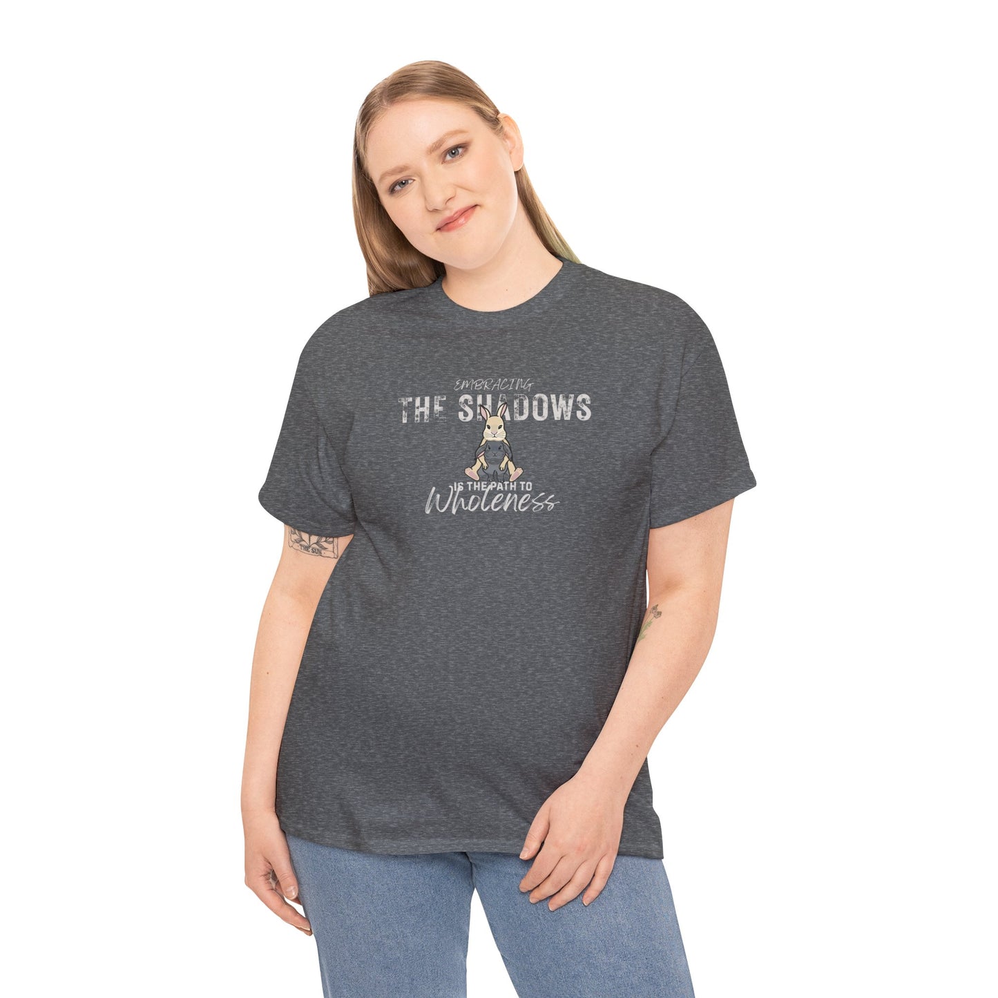 Heavy Cotton Tee — Bunny "Embracing The Shadows" Graphic T-Shirt