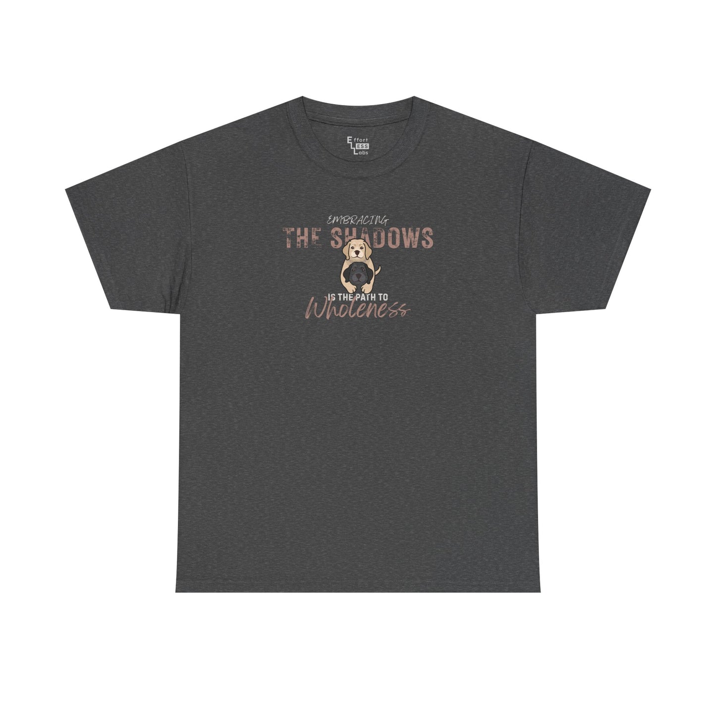 Heavy Cotton Tee — Labrador Dog "Embracing The Shadows" Graphic T-Shirt